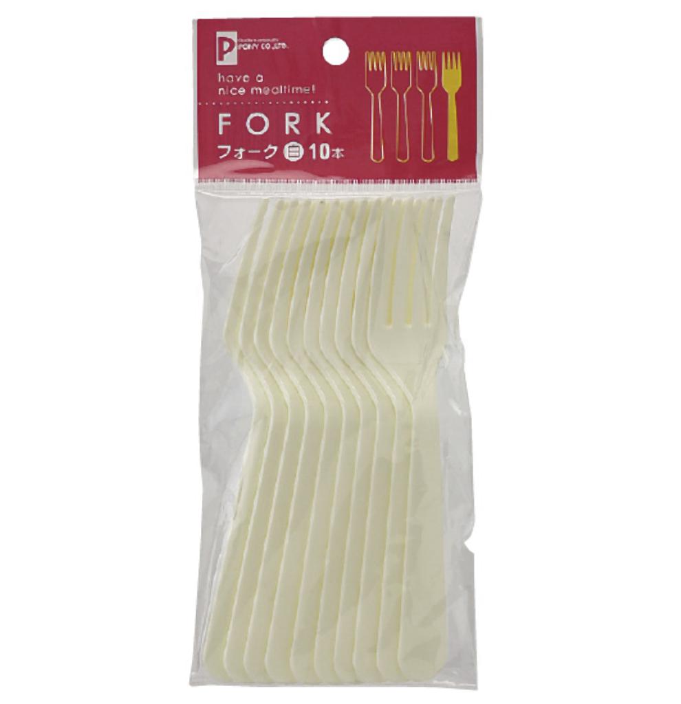 フォーク10P(白) 〔まとめ買い12個セット〕 1154の画像