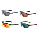 【送料無料】ellesse エレッセ レンズ交換式1眼タイプ スポーツサングラス ES-S108 ブラック×レッド