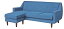 【送料無料】AZUMAYA カウチソファ 3人掛け デニム生地 幅178cm SS-114DM【代引不可】