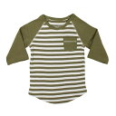 L'ovedbaby Stripe-A-Pose Collection ストライプ ラグラン Tシャツ sap-302 セージ/ホワイト・9〜12ヵ月【代引不可】