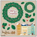 デコレーションシール Christmas リース 街並 40169【代引不可】【北海道・沖縄・離島配送不可】