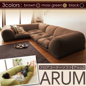 【エントリーでポイント最大45倍！】【送料無料】フロアコーナーソファ【ARUM】アルム ブラック