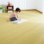 【送料無料】い草風 ラグマット/絨毯 〔ベージュ 江戸間4.5畳 261cm×261cm〕 日本製 ポリプロピレン製 日本アトピー協会推薦品 〔リビング〕【代引不可】