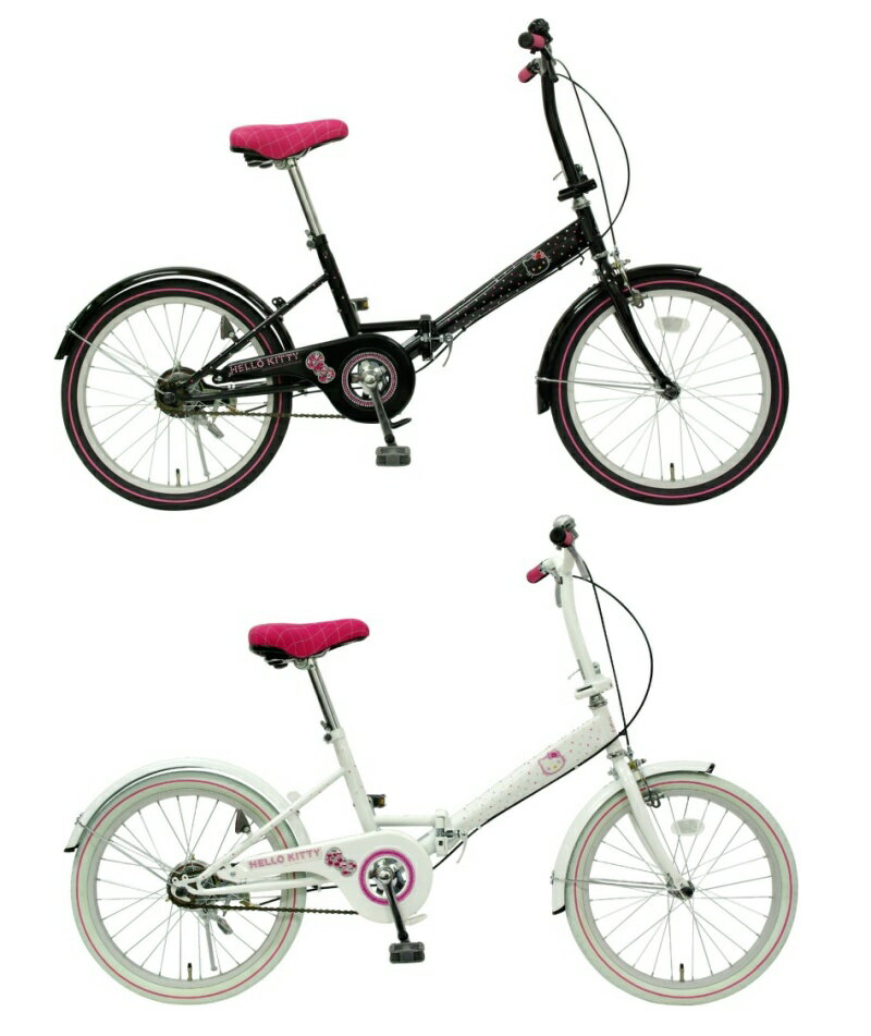 【送料無料】HELLO KITTY 20インチ折りたたみ自転車 デコレーション仕様 FDV200-04