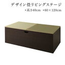 日本製 収納付きデザイン畳リビングステージ 〔そよ風〕そよかぜ 畳ボックス収納 60×120cm(一畳×1) ハイタイプ(高さ40cm) 〔畳色〕グリーン【代引不可】【北海道・沖縄・離島配送不可】