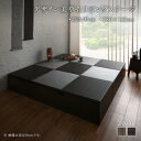 国産 収納付きデザイン美草畳リビングステージ 〔風凛〕フーリン 畳ボックス収納 180×180cm(半畳×1+一畳×4) ハイタイプ(高さ40cm) 〔畳色〕セピア【代引不可】【北海道・沖縄・離島配送不可】