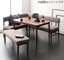 ソファベンチリビングダイニングシリーズ 〔A-JOY〕エージョイ (ブラウン) 4点セット(テーブルW150+ソファ+アームソファ+ベンチ) 〔座面〕グレー【代引不可】【北海道・沖縄・離島配送不可】