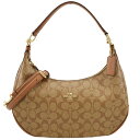 COACH コーチ シグネチャー ハーレー EW ホーボー 2wayショルダーバッグ ワンショルダー PVC×レザー ライトブラウン系 F38267 レディース【中古】【送料無料】
