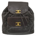 CHANEL シャネル マトラッセ リュックサック ヴィンテージバッグ デイパック ラムスキン ブラック×ゴールド金具 レディース【中古】【送料無料】