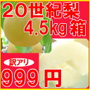 999円でたっぷり4.5kg入の訳アリ二十世紀【数量限定】【訳アリ】20世紀梨4.5kg箱(9〜20玉入)が67%オフの999円。ちょっと傷アリ、不揃いで規格外のご家庭向け 【発送時期：9月末〜10月中旬頃まで予定】【RCP】10P25Sep13