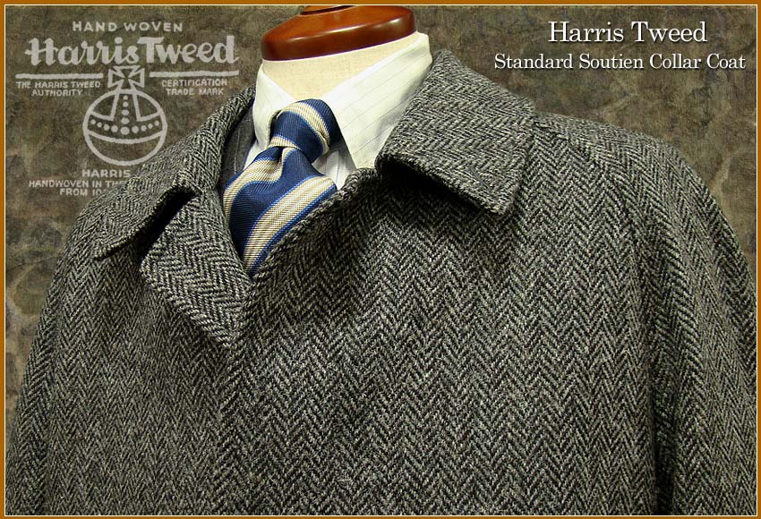 紺×赤 【新品希少XS】BEAMS+ HARRIS TWEEDヘリンボーンステンカラー