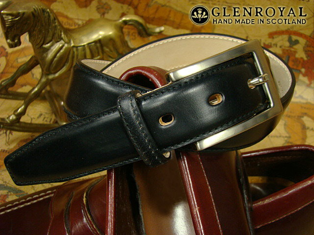 【GLENROYAL/グレンロイヤル】BRIDLE LEATHER DRESS BELT(BLACK)/グレンロイヤル・ベルト06-5480-BLACK/黒 /ベルト