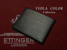 【ETTINGER/エッティンガー】VIOLACOLOR(ビルフォールド)030CJRBLACK/VIOLA(メンズ/レザー/ウォレット/二つ折り財布)【楽ギフ_包装】【あす楽対応】