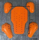 ショッピング低反発 バイクジャケット用プロテクター＊5枚セット 汎用 ライダースジャケット用パッド 低反発 オレンジ色