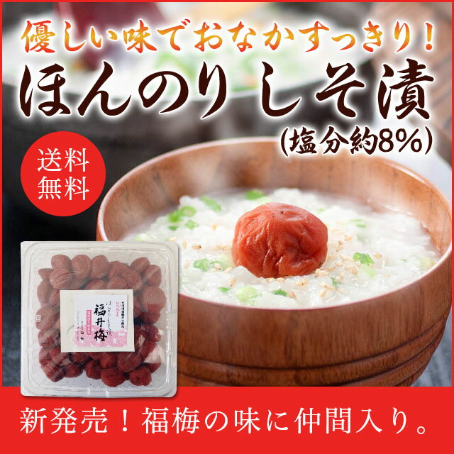 梅干し　送料無料　ほんのりしそ漬(塩分約8％）600g新発売！福梅の味に仲間入り。【コンビ…...:fukuumeboshi:10001130