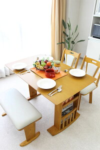 【送料無料】ダイニング幅90〜120cm4点セットマスカットナチュラル伸張テーブルバタフライタイプダイニングテーブル4点セットダイニングベンチ食卓テーブルセット木製4人掛け2人掛けダイニングセット