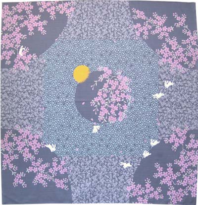 風呂敷　花見ウサギ（118cm）