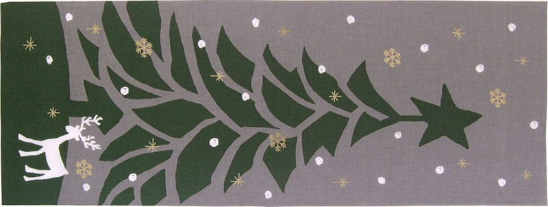 手ぬぐい　雪のクリスマス（33cm×90cm）