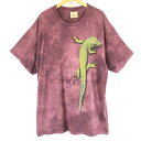 ショッピングダイワ 【古着】 アニマルプリントTシャツ 熊 ベアー タイダイ ワイン系 メンズXL以上 【中古】 n003973