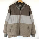 ショッピング中綿 中綿ジャケット リバーシブル へちま襟 切り替えデザイン ややタイト ヴィンテージ ベージュ系 メンズL n013744