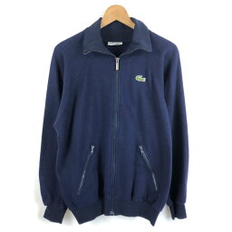 【古着】 CHEMISE LACOSTE <strong>ラコステ</strong> スウェット ブルゾン トラックジャケット チュジニア製 70年代 ヴィンテージ ネイビー系 メンズL 【中古】 n052331