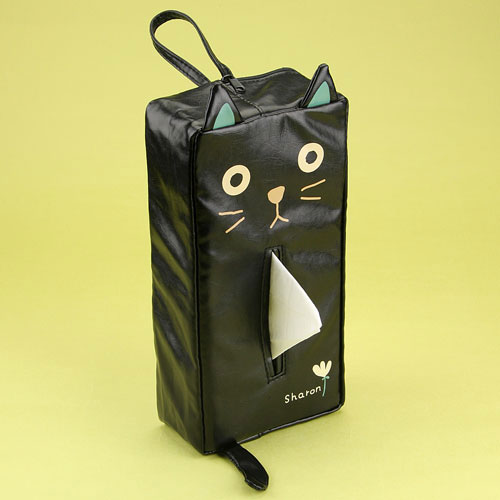 【戸崎尚美/黒猫のシャロン】ネコのシャロン　ティッシュボックスカバー