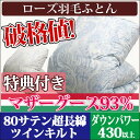 【日本製・綿100%カバープレゼント】極上!京都西川 ハンガリー産シルバーマザーグース ツインキルト ローズ羽毛ふとん シングルサイズ 93% シングル 二層 羽毛掛布団/羽毛掛け布団/羽毛ぶとん/ホワイトマザーグース【日本製】