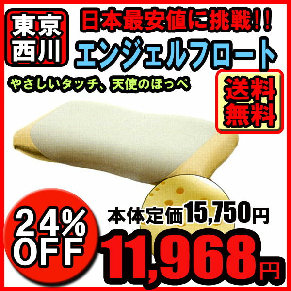 東京西川　エンジェルフロート　低反発枕　枕カバープレゼント中【24％OFF】今なら枕カバーをプレゼント！温度変化で硬さがかわらない！！