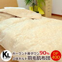 肌掛け布団夏の羽毛布団【送料無料】かさ高165mm以上 【ロイヤルゴールドラベル】付 国産【日本製】 新合繊 ポーランド産ホワイトダウン新基準90% 立体キルト 国内パワーアップ加工 羽毛肌掛け布団 ダウンケット キング 羽毛 肌掛け