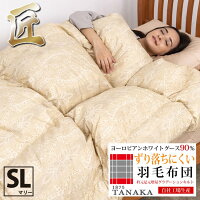 【10/25はP5倍&限定クーポン】匠の羽毛布団 シングルロングサイズ シングルサイズ 150×210 じぶん羽毛 WGD90% 抗菌防臭 足元あったか みんかけ ヨーロピアングースダウン90% 増量1.2kg グラデーション立体キルト DP380以上【マリー】