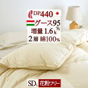 【最大ポイント20倍大感謝祭】【羽毛布団 セミダブル 日本製】【増量1.6kg】2層キルト!ハンガリー産グースダウン93%!DP410! 二層キルト贅沢なあたたかさ!ロマンス小杉 羽毛布団HSG93% 日本製 送料無料
