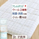 敷布団 ジュニア 日本製 羊毛 ウール100%の暖か仕様 ほどよい厚みで寝心地抜群 制菌 消臭 抗カビ アレルダスト(R)生地 ジュニア羊毛敷きふとん 子供 くま 85×185cm