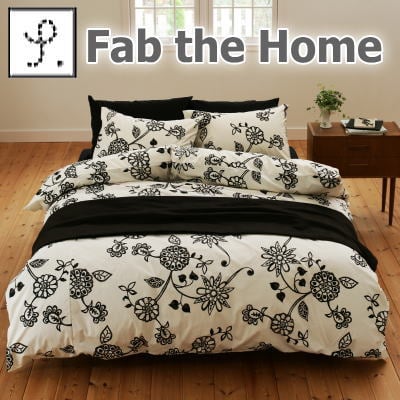 Fab the Home の寝具カバー4点セット エイジア ベッド用クイーン（掛けカバー＋ベッドシーツ＋枕カバー） チャコール【送料無料】【レビューを書いて：クールジェル枕オマケ付】【P0810】Fab the Home・ファブザホーム・エイジア【送料無料】