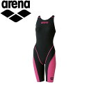 【メール便送料無料】アリーナ 水泳 競泳水着 レーシング レディース ハーフスパッツオープンバック ARN7010W-BKPK 《返品不可》