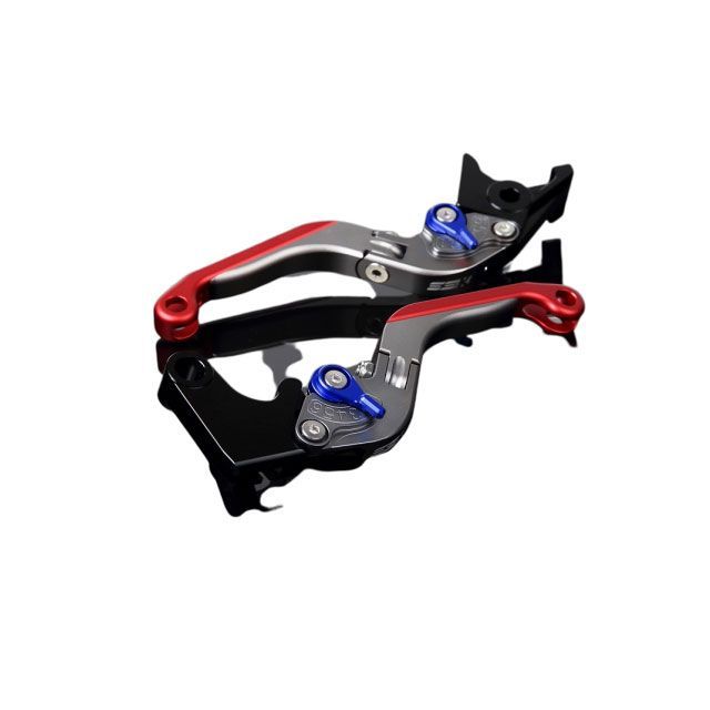 SPEEDRA アルミビレットアジャストレバーセット 可倒延長式（レバー本体：マットチタン） アジャスター マットブルー エクステンション マットレッド LVGM017TM-BERD SPEEDRA レバー バイク CRF1000L Africa Tw…