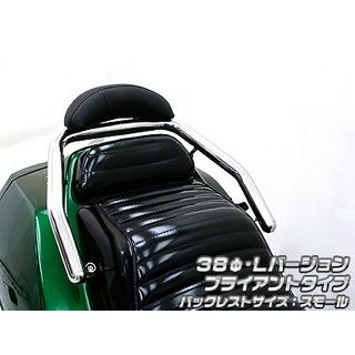 WirusWin フュージョン用バックレスト付き 38φタンデムバー Lバージョン タイプ ブライアントタイプ バックレストサイズ ラージ ウイルズウィン タンデム用品 バイク フュージョン