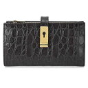 【BALLY】バリー W.C/106 AMBER クロコダイル型押しレザーフレンチウォレット ブラウン 財布【送料無料】【中古】