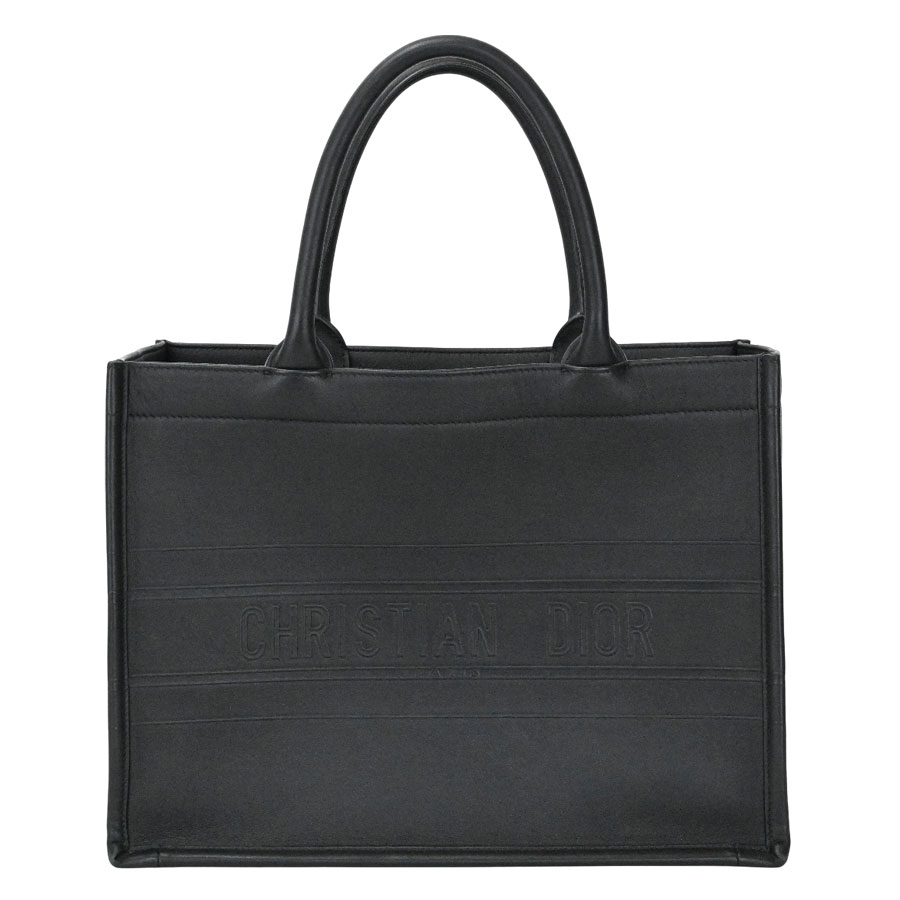 【Christian Dior】C.Dior クリスチャンディオール M1296ZGSB_M900 ブックトート ミディアム ブラック レザー トートバック 【送料無料】【中古】