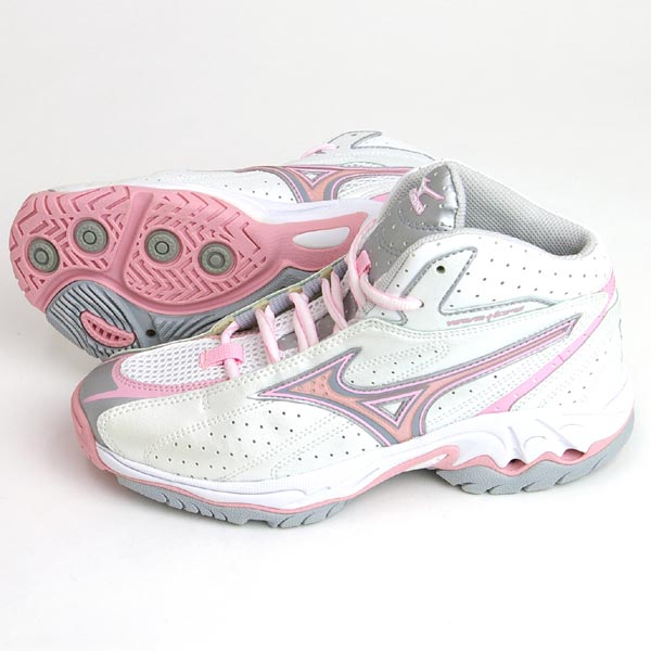 【訳あり商品 箱なし】50%OFF 【MIZUNO】ミズノ ウェーブホープbb 23.5-25.0cm [ホワイト×ピンク] バスケットシューズ /13KL61064 ☆