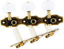クラシックギター 糸巻き 1セット AT-450C GOLD アリアギター おすすめ 35mm ギターペグ 1弦- 6弦 左右 ギター メンテナンス 修理 ペグ 取り付け パーツ クラシック用 3連タイプ ガットギター ゴールド ARIA 3連ペグ