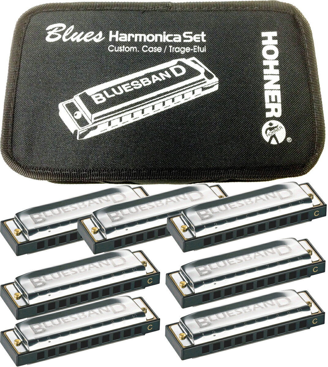 ホーナー ブルースハープ型 10穴 ハーモニカ 7本 セット HOHNER BLUES BAND S...:gakkiwatanabe:10010620
