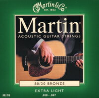 メール便 可 マーチン アコースティックギター 弦 MARTIN M170 エクストラライト ゲージ 緑 マーチン弦 M-170 Extra Light ヤマハ モーリス など アコギ フォークギター もOK 交換弦 マーティン ギター弦 安い フォーク弦 アコギ弦 アコースティックギター弦