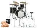 LUDWIG ( ラディック ) LC179X #016 ZILDJIAN Sシリーズ シンバル&ハードウェア付きセット ☆ BREAKBEAT BLACK GOLD SPARKLE