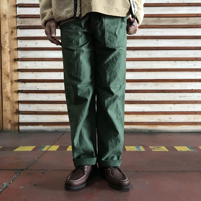 orSlow オアスロウ ファティーグパンツ　<strong>01-5002-16</strong>　US ARMY FATIGE PANTS パンツ　バックサテン生地　Green