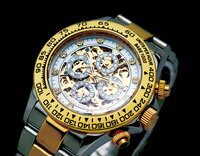 【84％オフ】ジョン・ハリソン　ダブルスケルトン自動巻腕時計クロノメーターの発明者の名を冠した逸品！