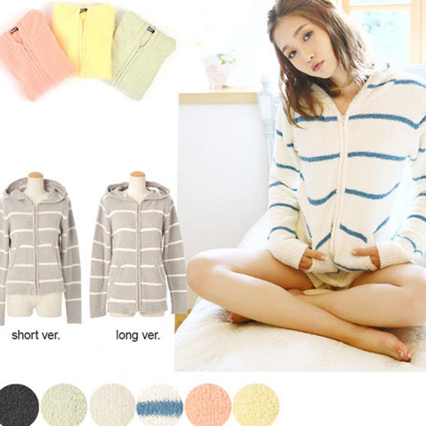 ふわふわ もこもこ ZIPパーカー ルームウェア お部屋着 ナイトウェア ボーダー パジャマ タイムウェア ネマキ 夜 418048 ギャル服 通販 女性 レディース 109 ファッション レディス 発送1-4日後【レディースナイトウエア_ルームウエア_ルームウエア_トップス_gg】