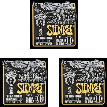 ERNIE BALL 【アーニーボール】 「3122×3セット」コーテッド仕様スリンキー【送料無料】