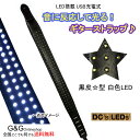 【今だけ、ポイント10倍!】光るギターストラップ ブラックレザー DC's LED's LED with Stars White