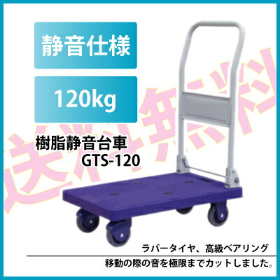 【送料無料】折りたたみ 樹脂静音台車 積載荷重　120kg　小型レビューを書いて500円OFF