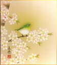 藤田春穂『桜に小禽』(1)色紙絵